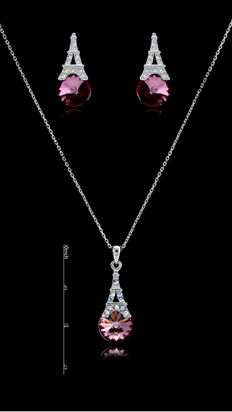 Picture of Charming Red Platinum Plated 2 Pieces Jewelry Sets