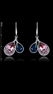 Picture of Flexible Designed Platinum Plated Swarovski Element Drop & Dangle