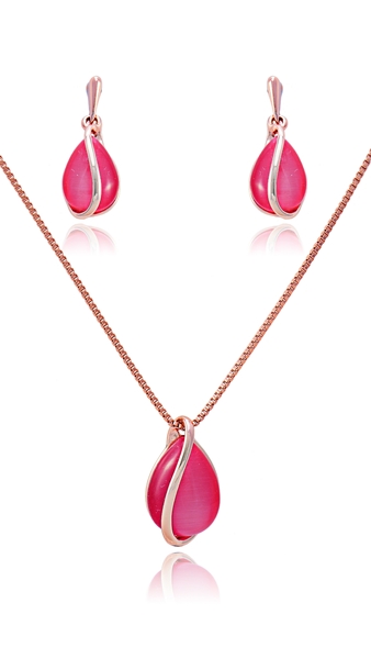 Picture of Cost Worthy Opal (Imitation) Pink 2 Pieces Jewelry Sets