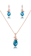 Picture of Oem Rose Gold Plated Crystal 2 Pieces Jewelry Sets