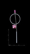 Picture of Unique Design Platinum Plated Pink Drop & Dangle