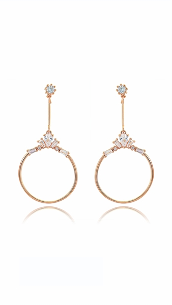 Picture of Main Products Rose Gold Plated Small Drop & Dangle