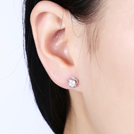 Picture of China White Platinum Plated Stud