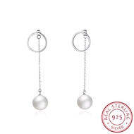 Picture of Superior Venetian Pearl Platinum Plated Drop & Dangle