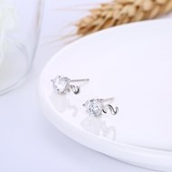 Picture of Durable White Platinum Plated Stud 