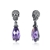 Picture of Beauteous Gunmetel Plated Purple Drop & Dangle