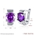 Picture of Long Lasting Platinum Plated Purple Huggies Earrings