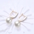 Picture of Charming Platinum Plated Venetian Pearl Huggies Earrings