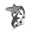 Show details for Simple And Elegant Gunmetel Plated White Fashion Rings