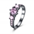 Picture of Well Produced Gunmetel Plated Pink Fashion Rings