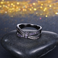 Picture of Fabulous Gunmetel Plated Purple Fashion Rings