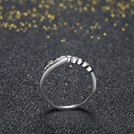 Picture of Shinning Platinum Plated White Fashion Rings