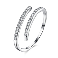 Picture of Believable White Platinum Plated Fashion Rings