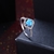 Picture of Lovely And Touching Blue Platinum Plated Fashion Rings