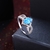 Picture of Flexible Designed Platinum Plated Blue Fashion Rings