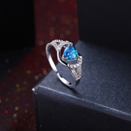 Picture of New Arrival Blue Platinum Plated Fashion Rings