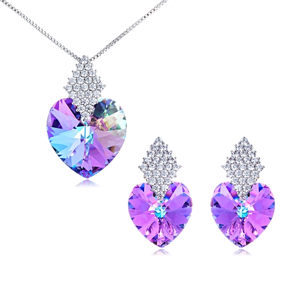 Picture of Small Love & Hearts Necklace And Earring Sets 2BL050489S