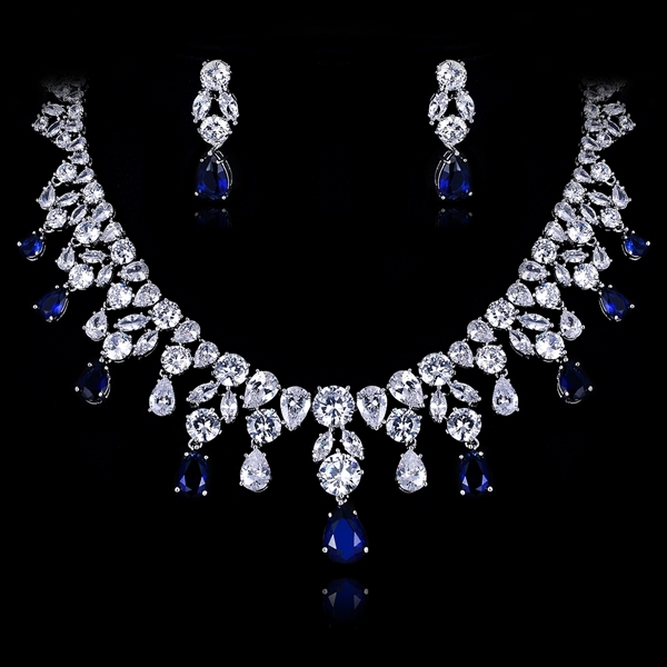 Picture of Cubic Zirconia Big Necklace And Earring Sets 1JJ054503S