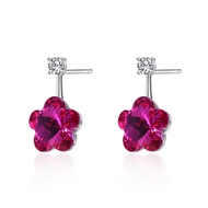 Picture of Purchase Platinum Plated Pink Stud Earrings Exclusive Online