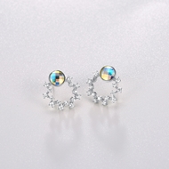 Picture of Designer Platinum Plated Classic Stud Earrings with Easy Return