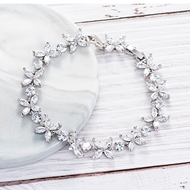 Picture of Featured White Cubic Zirconia Tennis Bracelet with Full Guarantee