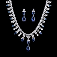 Picture of Eye-Catching Blue Wedding Necklace and Earring Set at Unbeatable Price