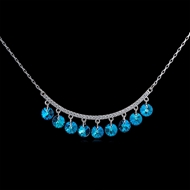 Picture of 16 Inch Blue Short Chain Necklace in Exclusive Design