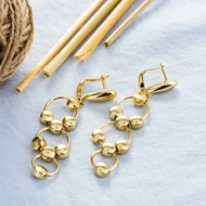 Picture of Amazing Big Gold Plated Dangle Earrings