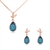 Picture of Good Quality Artificial Crystal Blue Necklace and Earring Set