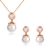 Picture of Trendy Rose Gold Plated Copper or Brass Necklace and Earring Set Shopping