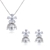 Picture of Latest Flowers & Plants White Necklace and Earring Set