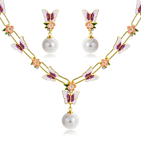 Picture of Classic Purple Necklace and Earring Set at Great Low Price