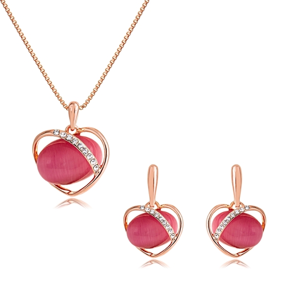 Picture of Ce Certificated Zinc-Alloy Heart & Love 2 Pieces Jewelry Sets