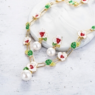 Picture of Fashion Artificial Pearl Colorful Necklace and Earring Set