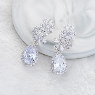 Picture of Popular Cubic Zirconia Big Dangle Earrings