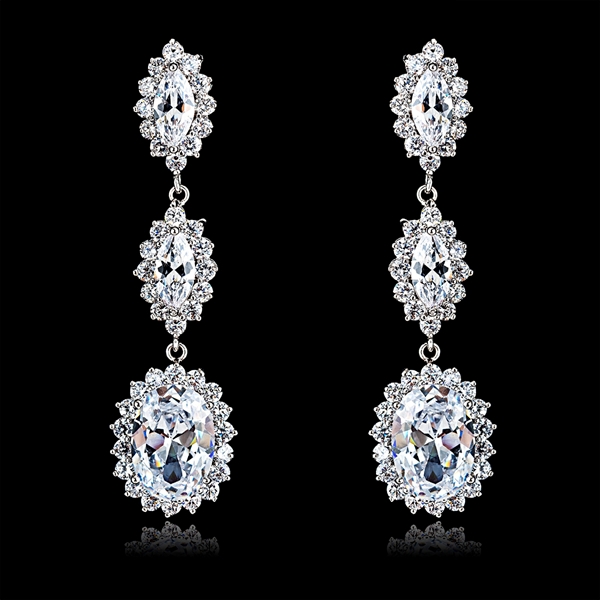 Picture of Casual Platinum Plated Dangle Earrings Exclusive Online