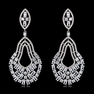 Picture of Unusual Big Cubic Zirconia Dangle Earrings