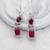 Picture of Beautiful Cubic Zirconia Platinum Plated Dangle Earrings