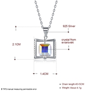 Picture of 925 Sterling Silver Swarovski Element Pendant Necklace from Certified Factory