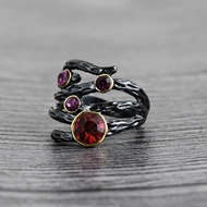 Picture of Nice Glass Multi-tone Plated Fashion Ring