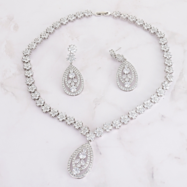 Picture of Good Quality Cubic Zirconia Casual Necklace and Earring Set