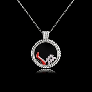 Picture of Amazing Small Platinum Plated Pendant Necklace