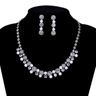 Picture of Shop Platinum Plated Luxury Necklace and Earring Set with Wow Elements