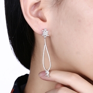 Picture of Low Cost Platinum Plated Fashion Dangle Earrings with Low Cost