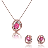 Picture of Latest Zinc-Alloy Pink 2 Pieces Jewelry Sets