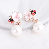 Picture of Need-Now Red Flower Dangle Earrings from Editor Picks