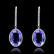 Picture of Natural Designed Platinum Plated Swarovski Element Drop & Dangle