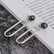 Picture of Hot Selling Black Platinum Plated Dangle Earrings from Top Designer