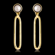 Picture of Nickel Free Gold Plated Artificial Pearl Dangle Earrings from Certified Factory