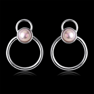 Picture of Zinc Alloy Pink Dangle Earrings with Full Guarantee